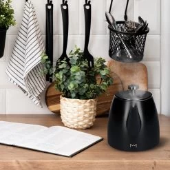 Vaja® Camille Theepot Zwart Met Filter - 1 Liter - RVS - Dubbelwanding -Keukenserie Winkel 1200x1200 867