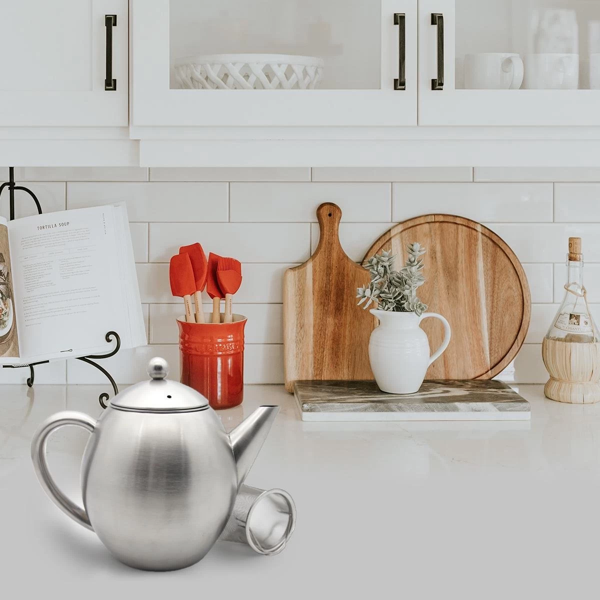 Vaja Valerie - Theepot Met Filter - Dubbelwandig - RVS - 1.2L 9 Vaja Valerie - Theepot Met Filter - Dubbelwandig - RVS - 1.2L - Afbeelding 7