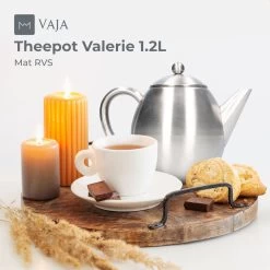 Vaja Valerie - Theepot Met Filter - Dubbelwandig - RVS - 1.2L 26 Vaja Valerie - Theepot Met Filter - Dubbelwandig - RVS - 1.2L -Keukenserie Winkel 1200x1200 875