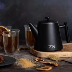 VDN RVS Theepot Dubbelwandig Met Filter - Zwarte Theekan 1 Liter - 902 -Keukenserie Winkel 1200x1200 899
