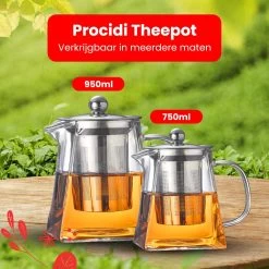 Procidi® Glazen Theepot Met Filter - Theekan Met Infuser - Dubbelwandig Borosilicaat Glas - Thee Thermoskan - Koffiekan 750 ML - Teapot -Keukenserie Winkel 1200x1200 913