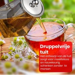 Procidi® Glazen Theepot Met Filter - Theekan Met Infuser - Dubbelwandig Borosilicaat Glas - Thee Thermoskan - Koffiekan 750 ML - Teapot -Keukenserie Winkel 1200x1200 915