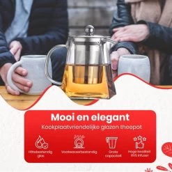 Procidi® Glazen Theepot Met Filter - Theekan Met Infuser - Dubbelwandig Borosilicaat Glas - Thee Thermoskan - Koffiekan 950 ML - Teapot -Keukenserie Winkel 1200x1200 933