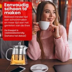 Procidi® Glazen Theepot Met Filter - Theekan Met Infuser - Dubbelwandig Borosilicaat Glas - Thee Thermoskan - Koffiekan 950 ML - Teapot -Keukenserie Winkel 1200x1200 934