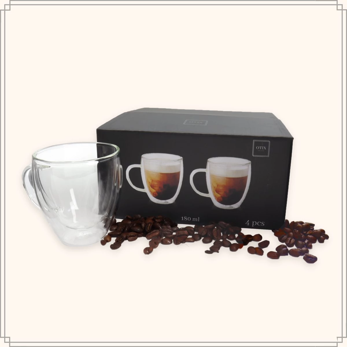 OTIX Dubbelwandige Koffieglazen - Koffiekopjes - 180 Ml - Set Van 4 - Transparant - Latte Macchiato Glazen 3 OTIX Dubbelwandige Koffieglazen - Koffiekopjes - 180 Ml - Set Van 4 - Transparant - Latte Macchiato Glazen