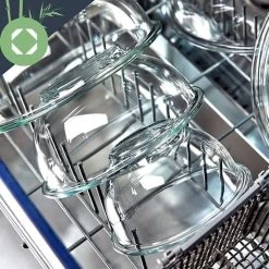 Klarstein Glazen Serveerschaal Met Bamboe Deksel - Afwasmachinebestendig - Veelzijdig Inzetbaar -Keukenserie Winkel 1200x1200 972