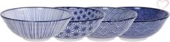 Tokyo Design Studio - Nippon Blue Assorted Designs Ramen Bowl / Poke Bowl 21x7.8cm 1000ml 4pcs ASS-1 1/12