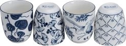 Tokyo Design Studio - Flora Japonica - Kopjes - Porselein - Set Van 4 - 170ml - Topkwaliteit