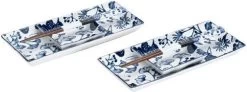 Tokyo Design Studio Flora Japonica Sushi Plate Set W/Giftbox And Chop 4pcs -Keukenserie Winkel 1200x445