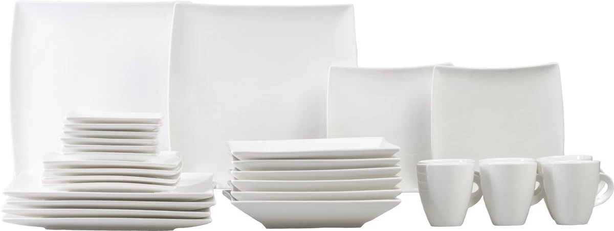 Maxwell & Williams East Meets West Serviesset - 6 Personen- 30 Delig - Wit 3 Maxwell & Williams East Meets West Serviesset - 6 Personen- 30 Delig - Wit