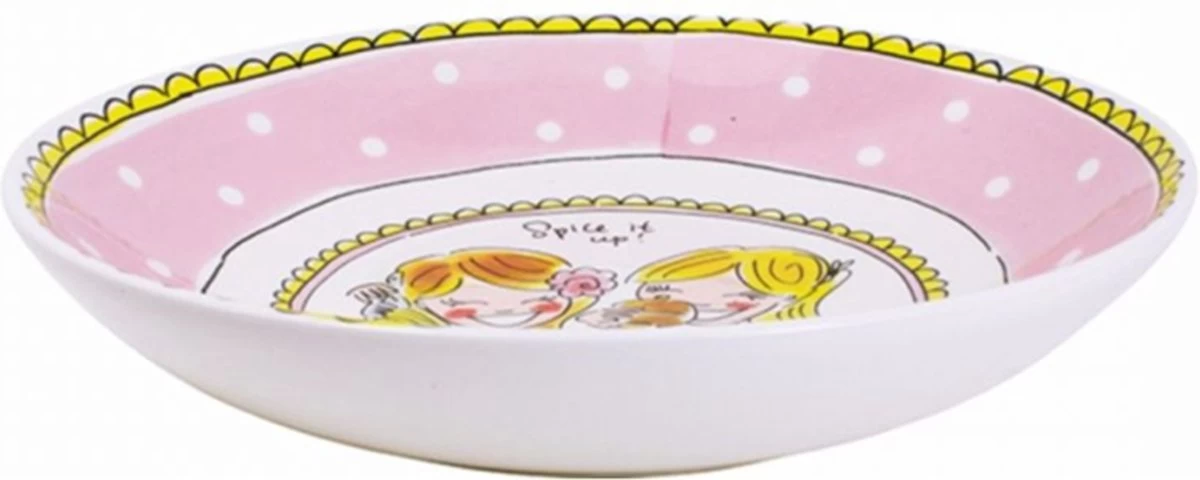 Blond Amsterdam Even Bijkletsen Diep Bord Ø23 Cm - Stip 4 Blond Amsterdam Even Bijkletsen Diep Bord Ø23 Cm - Stip - Afbeelding 2