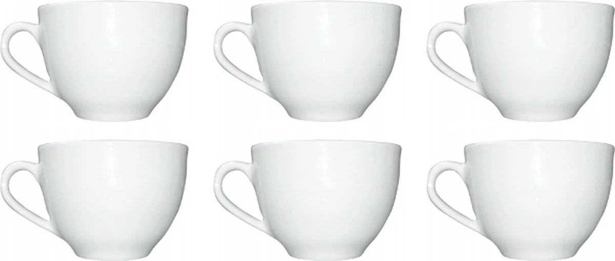 Merkloos Koffie Kopjes – Koffiekopjes – Koffiemokken – Cappuccino – Set Van 6 – Porselein – 250 Ml – Wit 7 Merkloos Koffie Kopjes – Koffiekopjes – Koffiemokken – Cappuccino – Set Van 6 – Porselein – 250 Ml – Wit - Afbeelding 5