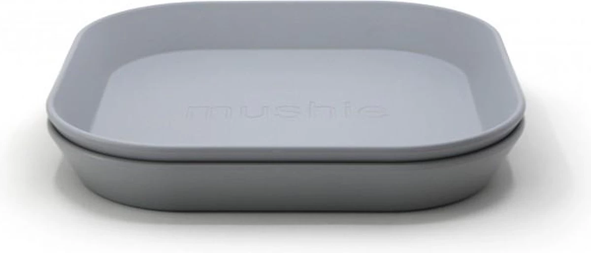 Mushie - Kinderservies Borden Vierkant (Set Van 2) - Borden - Sage 7 Mushie - Kinderservies Borden Vierkant (Set Van 2) - Borden - Sage - Afbeelding 5