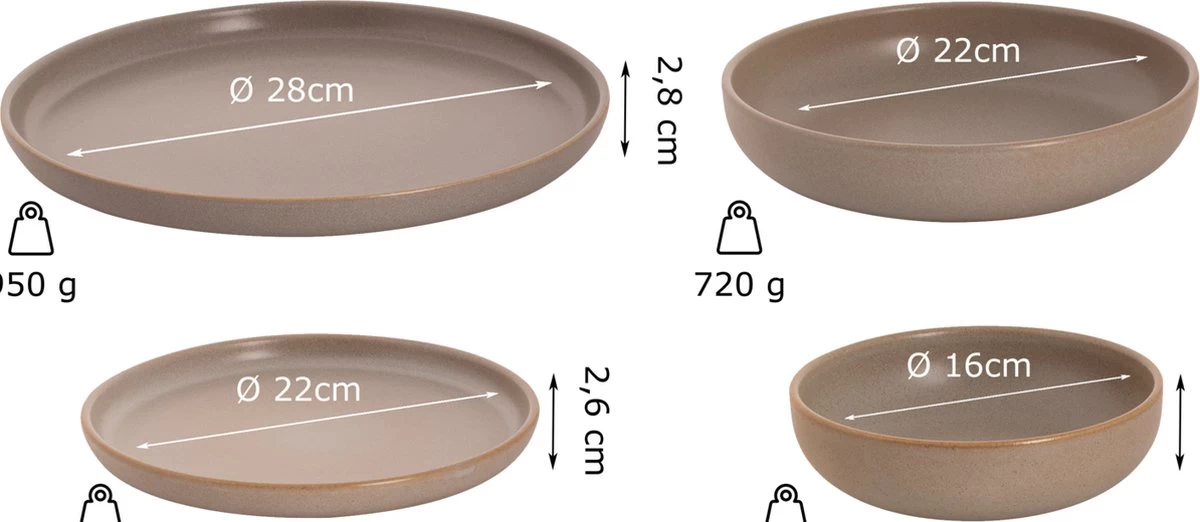 Palmer Serviesset Sandy Loam Stoneware 6-persoons 24-delig Grijs 13 Palmer Serviesset Sandy Loam Stoneware 6-persoons 24-delig Grijs - Afbeelding 11