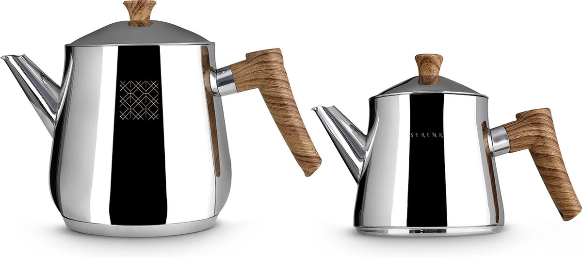 Serenk Definition Turkse Theepot - Inductie Geschikt - Theepottenset - RVS 4 Serenk Definition Turkse Theepot - Inductie Geschikt - Theepottenset - RVS - Afbeelding 2