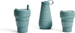 Stojo - Biggie Cup - 470 Ml - Herbruikbaar - Opvouwbaar - Groen -Keukenserie Winkel 1200x532