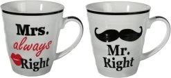 Out Of The Blue Mr. & Mrs. Right Bekers - Beker - 2 Stuks -Keukenserie Winkel 1200x551