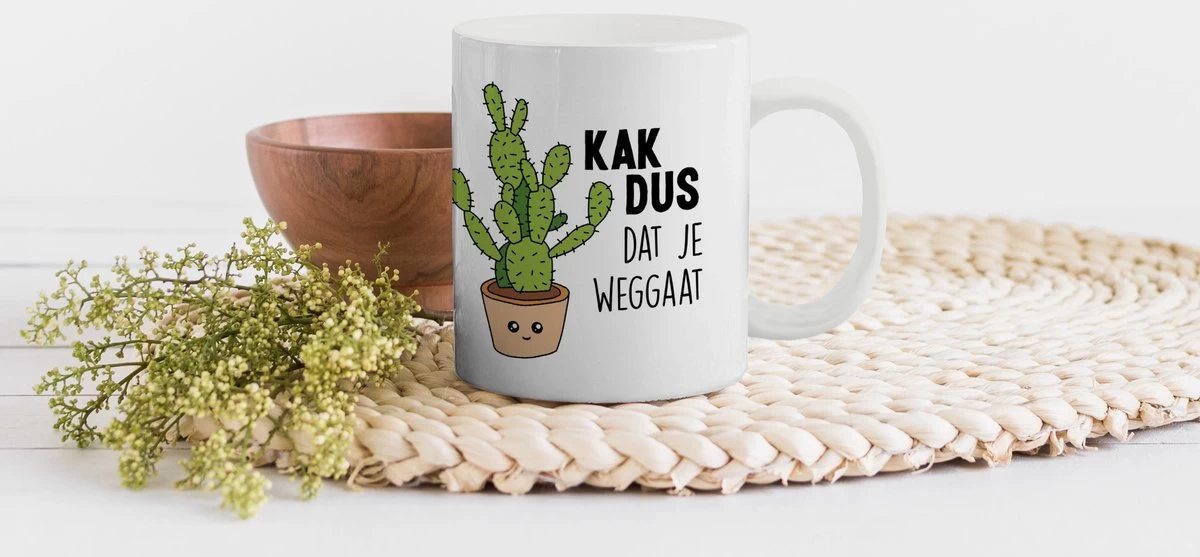 Mok - Koffiemok - Spreuken - Quote - 'Kak Dus Dat Je Weggaat' - Baan - Mokken - 350 ML - Beker - Koffiemokken - Theemok - Mok Met Tekst 5 Mok - Koffiemok - Spreuken - Quote - 'Kak Dus Dat Je Weggaat' - Baan - Mokken - 350 ML - Beker - Koffiemokken - Theemok - Mok Met Tekst - Afbeelding 3