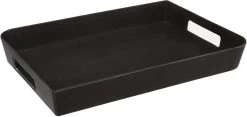 Dienblad/serveerblad Rechthoekig 35 X 25 Cm Zwart Met Handvaten - Serveerbladen, Dienbladen & Keukenbenodigdheden