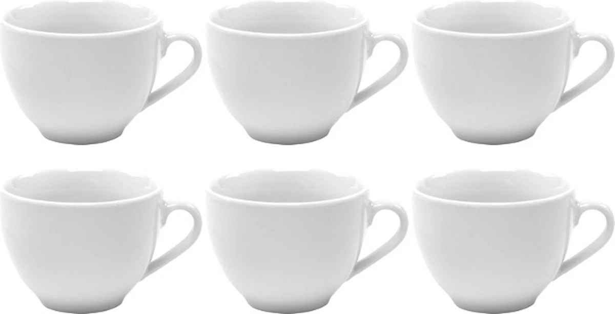 Merkloos Koffie Kopjes – Koffiekopjes – Koffiemokken – Cappuccino – Set Van 6 – Porselein – 250 Ml – Wit 3 Merkloos Koffie Kopjes – Koffiekopjes – Koffiemokken – Cappuccino – Set Van 6 – Porselein – 250 Ml – Wit