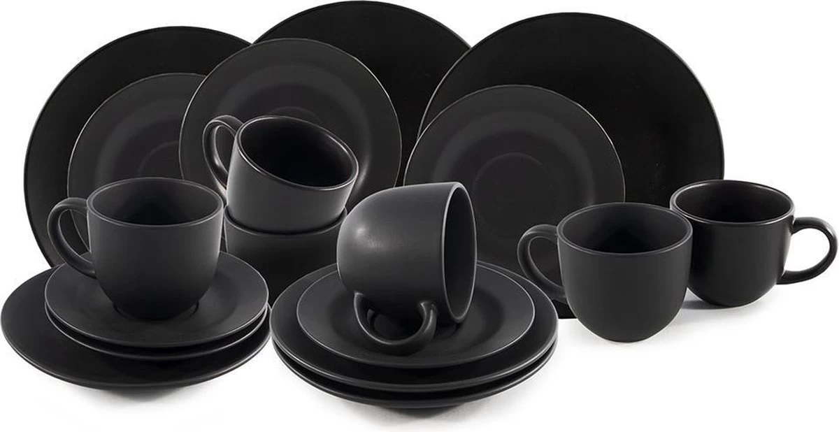 Studio Tavola Koffieset Black Tie 18-Delig 3 Studio Tavola Koffieset Black Tie 18-Delig