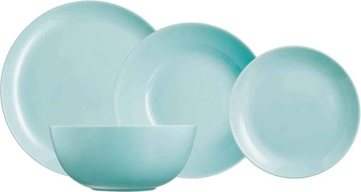 Luminarc Diwali Serviesset - 19-delig - 6 Persoons - Turquoise 3 Luminarc Diwali Serviesset - 19-delig - 6 Persoons - Turquoise