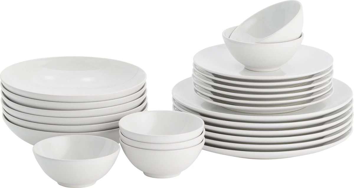 Lite-Body Serviesset Hermes Wit - 6 Personen - 24 Delig 3 Lite-Body Serviesset Hermes Wit - 6 Personen - 24 Delig