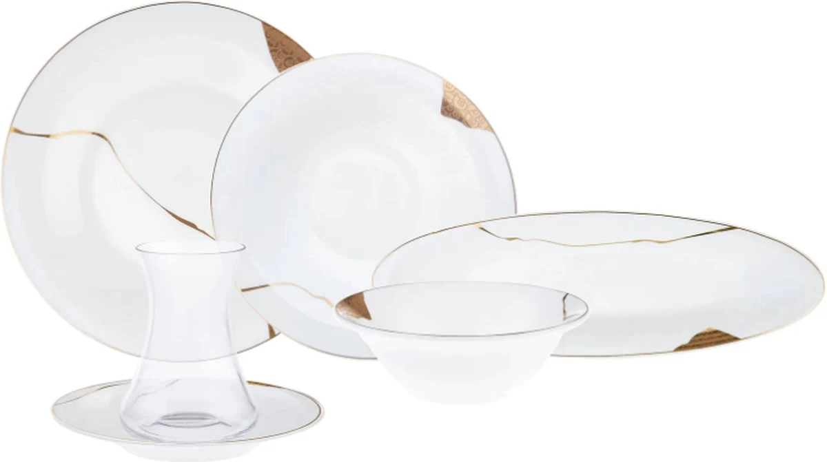 Karaca Fine Pearl Quora 26-delige Combiserviesset Voor 6 Personen, Porseleinen Serviesset, Tafelservies Voor 6 Personen, Ontbijtbord + Koffiebeker 5 Karaca Fine Pearl Quora 26-delige Combiserviesset Voor 6 Personen, Porseleinen Serviesset, Tafelservies Voor 6 Personen, Ontbijtbord + Koffiebeker - Afbeelding 3