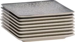 Lite-Body Hermes Gebaksbordjes - Set Van 8 Stuks - Ø16 Cm - Grijs Relief -Keukenserie Winkel 1200x682 3