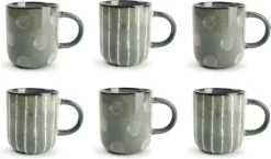 GLAMOMAX'S Choice - Groene Koffiebeker Mix - Groen - 50cl - 6 Stuks - Mokken - Koffie - Thee - Servies