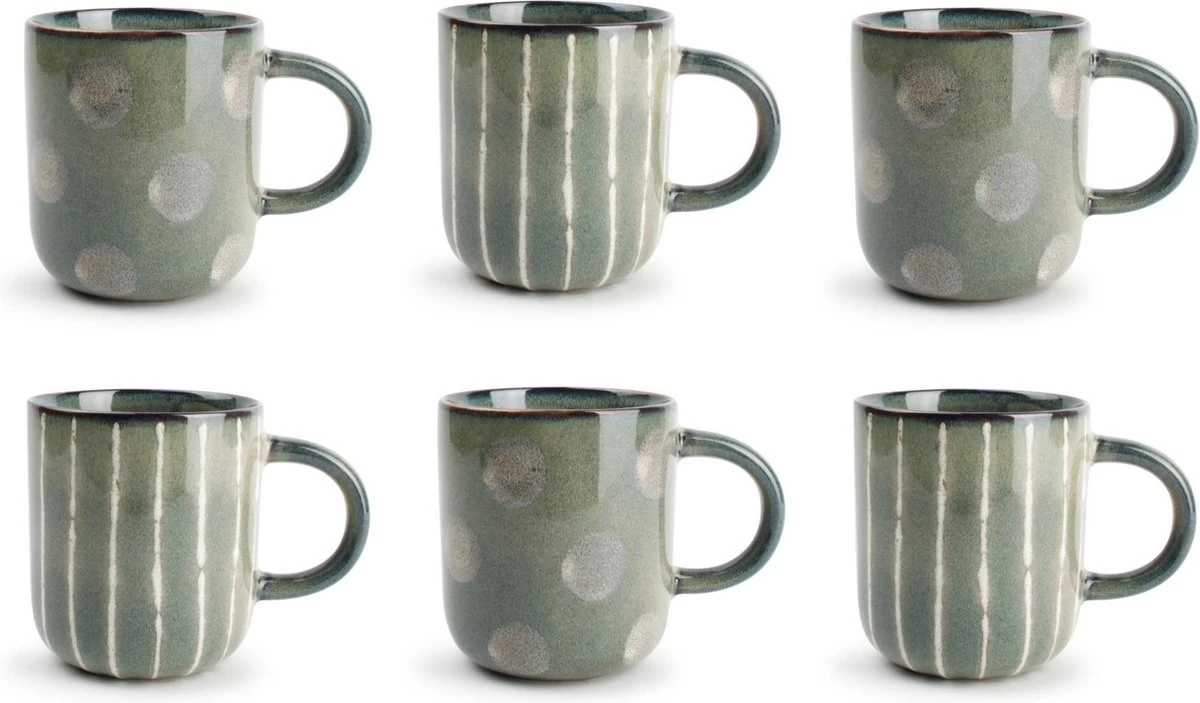 GLAMOMAX'S Choice - Groene Koffiebeker Mix - Groen - 50cl - 6 Stuks - Mokken - Koffie - Thee - Servies 3 GLAMOMAX'S Choice - Groene Koffiebeker Mix - Groen - 50cl - 6 Stuks - Mokken - Koffie - Thee - Servies