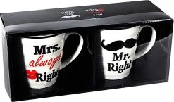 Out Of The Blue Mr. & Mrs. Right Bekers - Beker - 2 Stuks -Keukenserie Winkel 1200x706