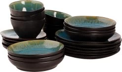 Palmer Serviesset Lotus Stoneware 6-persoons 24-delig Zwart Turquoise 17 Palmer Serviesset Lotus Stoneware 6-persoons 24-delig Zwart Turquoise -Keukenserie Winkel 1200x709