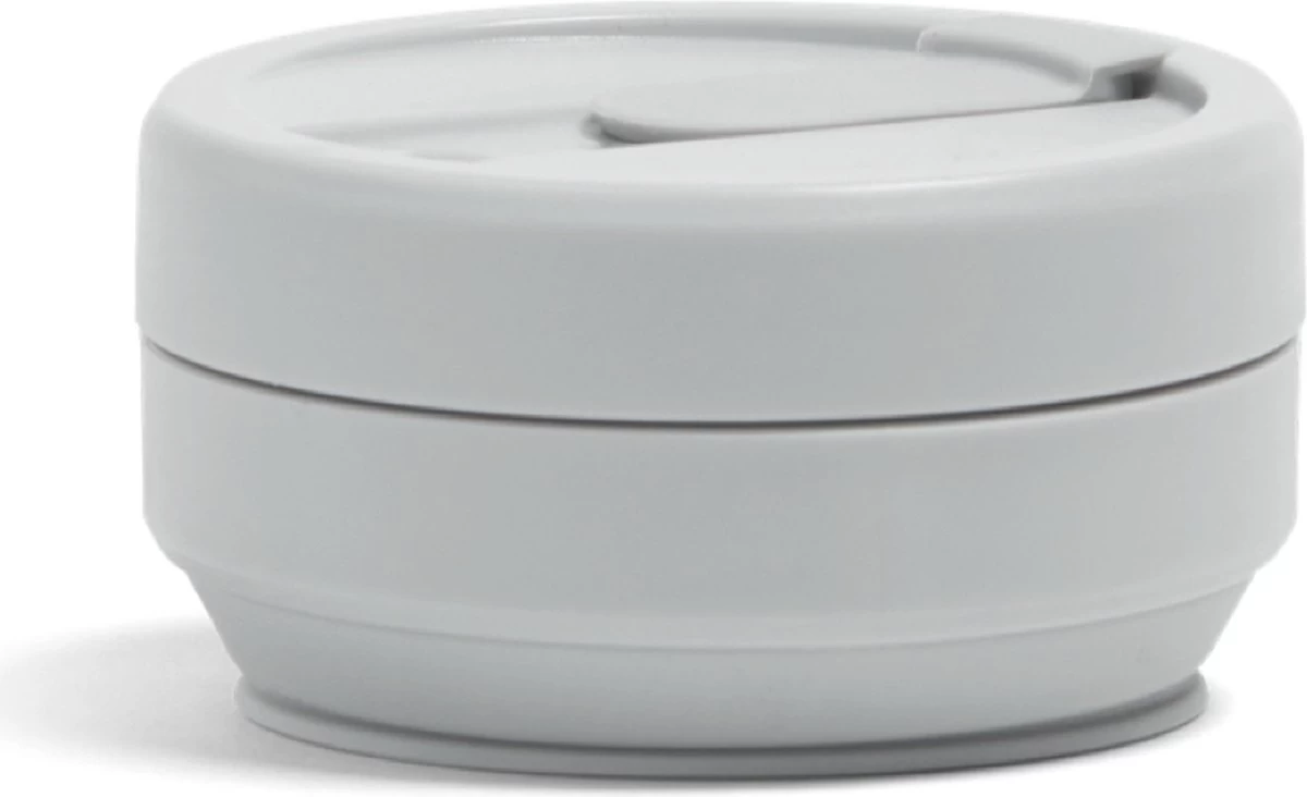 STOJO - Opvouwbare Beker - To Go - Grijs - 237ml - Herbruikbaar 4 STOJO - Opvouwbare Beker - To Go - Grijs - 237ml - Herbruikbaar - Afbeelding 2
