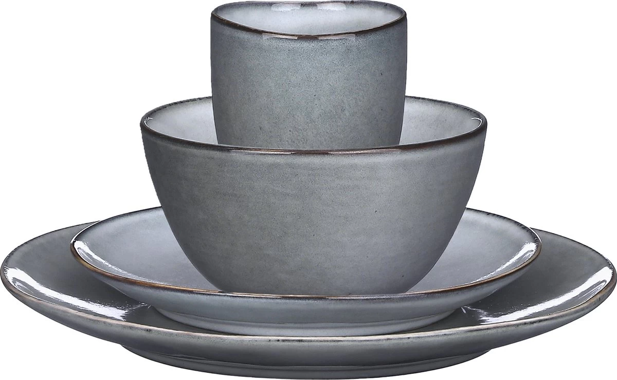 Mica Decorations Tabo Serviesset 4 Persoons - Grijs 14 Mica Decorations Tabo Serviesset 4 Persoons - Grijs - Afbeelding 12