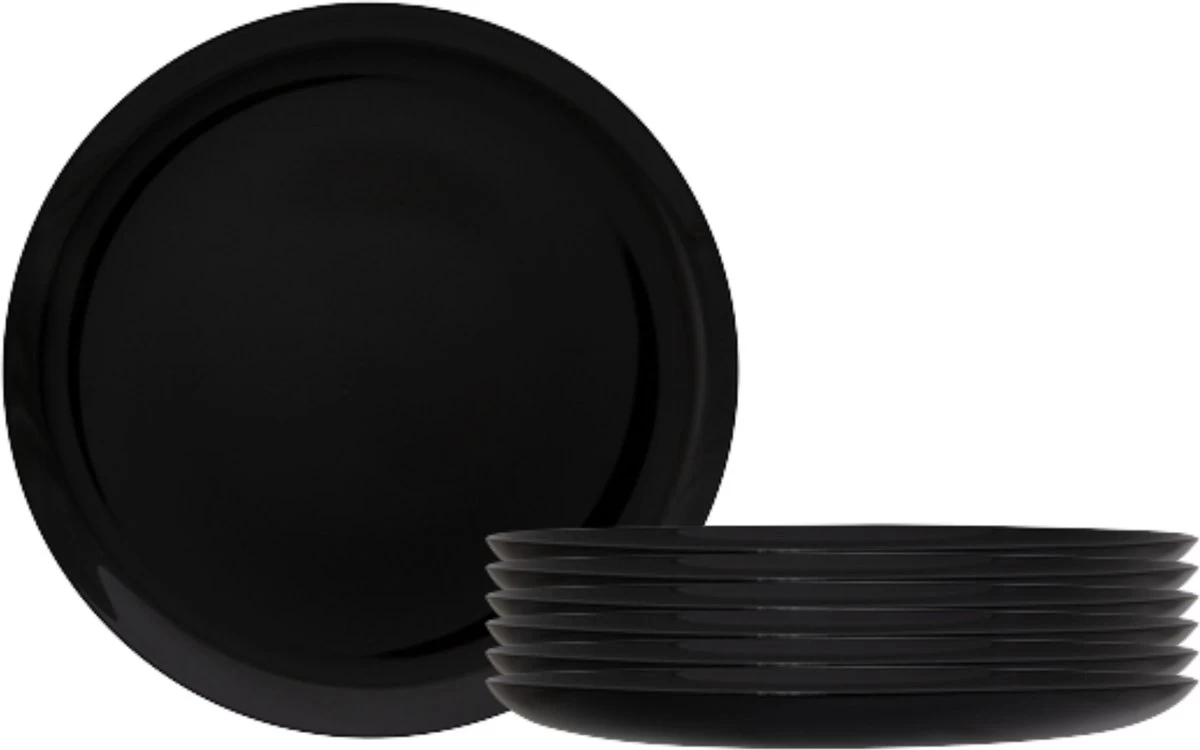 Grote Zwarte Pizzaborden - 6 Stuks - 32 Cm 4 Grote Zwarte Pizzaborden - 6 Stuks - 32 Cm - Afbeelding 2