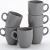 Lite-Body Hermes Koffie Beker 20 Cl - Set Van 6 Stuks - Aardewerk - Grijs -Keukenserie Winkel 1200x763