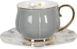 Clayre & Eef Kop En Schotel Set Van 6 250 Ml Meerkleurig Porselein Rond Bloemen Servies Cadeau Voor Haar Cappuccino -Keukenserie Winkel 1200x770