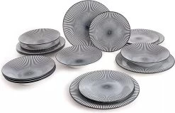 Quid Geneva Bordenset 18 Delig - Zwart Wit