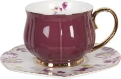 Clayre & Eef Kop En Schotel Set Van 6 250 Ml Meerkleurig Porselein Rond Bloemen Servies Cadeau Voor Haar Cappuccino -Keukenserie Winkel 1200x792