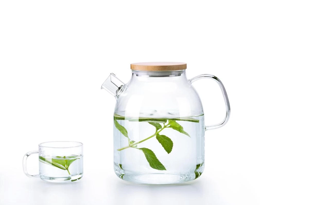 S091 Glazen Theepot Met Bamboedeksel - 1600 Ml - Samadoyo 6 S091 Glazen Theepot Met Bamboedeksel - 1600 Ml - Samadoyo - Afbeelding 4