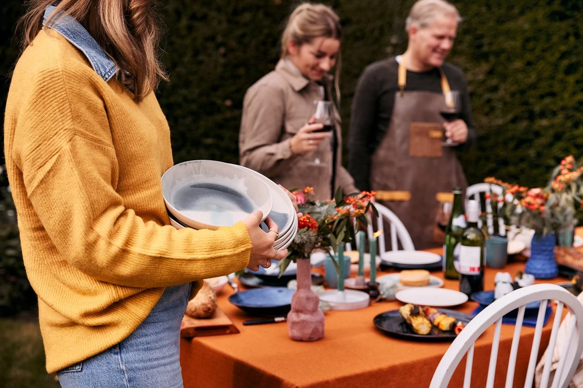 Palmer Serviesset Marlow Stoneware 6-persoons 24-delig Blauw Grijs Wit 11 Palmer Serviesset Marlow Stoneware 6-persoons 24-delig Blauw Grijs Wit - Afbeelding 9