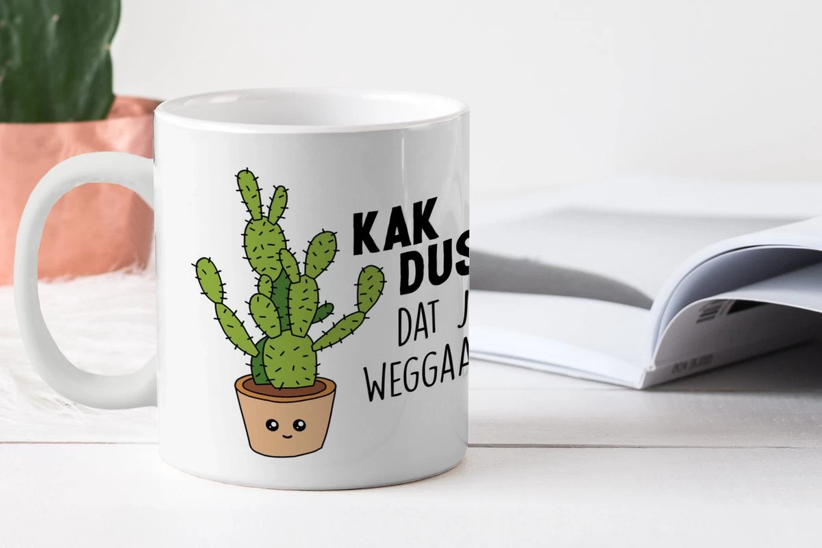 Mok - Koffiemok - Spreuken - Quote - 'Kak Dus Dat Je Weggaat' - Baan - Mokken - 350 ML - Beker - Koffiemokken - Theemok - Mok Met Tekst 4 Mok - Koffiemok - Spreuken - Quote - 'Kak Dus Dat Je Weggaat' - Baan - Mokken - 350 ML - Beker - Koffiemokken - Theemok - Mok Met Tekst - Afbeelding 2