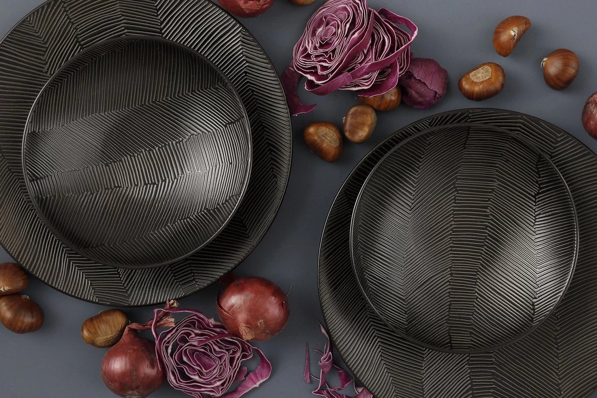 Palmer Schaal Leaf 19 Cm Zwart Stoneware 1 Stuk(s) 6 Palmer Schaal Leaf 19 Cm Zwart Stoneware 1 Stuk(s) - Afbeelding 4