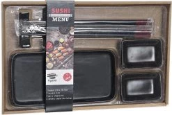 7-delige Sushi Serveer Set Aardewerk Voor 2 Personen Zwart - Sushi Servies -Keukenserie Winkel 1200x805 4