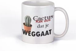 Cadeau Mok - Collega - Afscheid - Kak Dus Dat Je Weggaat - Grappige Beker - 300 Ml - Mok Met Tekst - Stagiare Weggaan - Verlaten | Cadeaumok Met Tekst Bedrukt