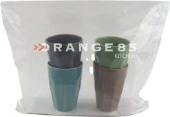 Orange85 Cappuccino Mokken - Latte Macchiato Glazen - 330 Ml - Hittebestendig - Set Van 4 - Porselein - Multicolor - Cappuccino Glazen - Cappuccino Kopjes -Keukenserie Winkel 1200x828