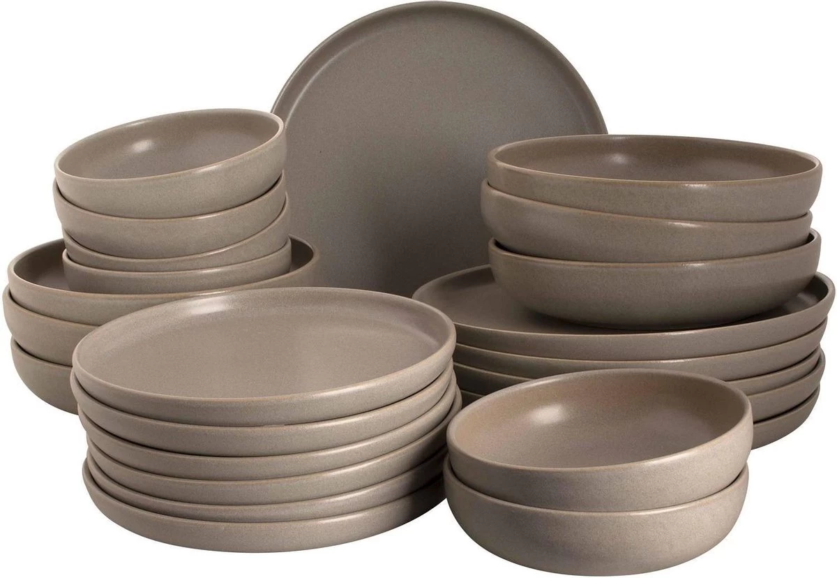 Palmer Serviesset Sandy Loam Stoneware 6-persoons 24-delig Grijs 3 Palmer Serviesset Sandy Loam Stoneware 6-persoons 24-delig Grijs