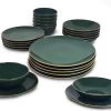 Keremika Serviesset 24 Delig 6 Persoons - Bordenset - Dinerborden - Aardewerk - Groen Met Goude Randen -Keukenserie Winkel 1200x832 6