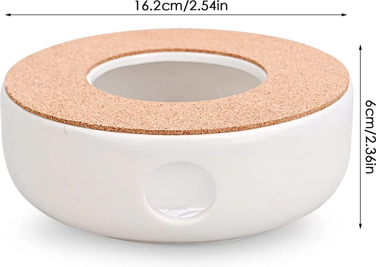 ConBlom Keramische Theepot, Warmer, Theewarmer, Koffiewarmer, Stoofje, Met Kurk-stoofje, Theepot Basis, Theefornuis, Melkwarmer Voor Thuis, Café, Theemelk (zonder Kaars En Theepot) 6 ConBlom Keramische Theepot, Warmer, Theewarmer, Koffiewarmer, Stoofje, Met Kurk-stoofje, Theepot Basis, Theefornuis, Melkwarmer Voor Thuis, Café, Theemelk (zonder Kaars En Theepot) - Afbeelding 4